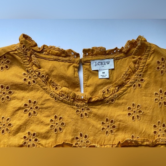 J. Crew Embroidered Blouse - Flowers & Ruffles - Size Medium - Picture 3 of 11